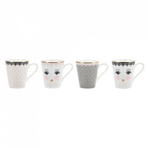 Set 4 cani multicolore din ceramica 8x12 cm Lace Miss Etoile