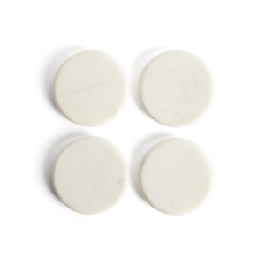 Set 4 coastere albe din marmura Erefi Kave Home