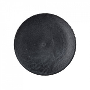 Set 4 farfurii intinse negre din portelan 27 cm Yoko Bloomingville