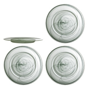 Set 4 farfurii intinse verzi din ceramica 33 cm Amelie Bloomingville