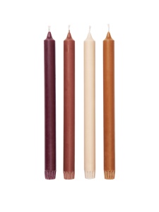 Set 4 lumanari multicolore din fibre naturale 30 cm Pure Ferm Living