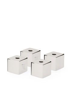 Set 4 suporturi lumanare argintii din metal 2 cm Acadia Kave Home