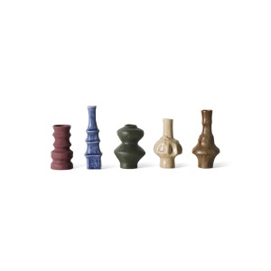 Set 5 vaze decorative multicolore din ceramica 70s ceramics HKliving