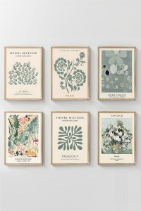 Set 6 tablouri multicolore din lemn Artsycllct10 The Home Collection