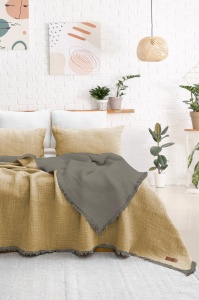 Set cuvertura galbena din fibre Alda Double The Home Collection