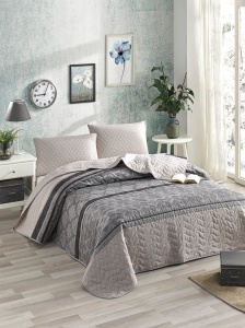 Set cuvertura gri din fibre Creative Single The Home Collection