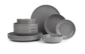 Set de masa 12 piese gri antracit din ceramica MOD12Y1A740800 The Home Collection