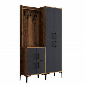 Set lobby gri antracit/maro din metal Berlin The Home Collection