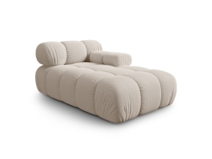 Sezlong canapea modulara bej deschis din textil pentru 1 persoana Bellis Right 3D Micadoni