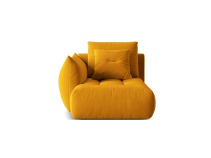 Sezlong canapea modulara galbena din catifea pentru 1 persoana Bloom Casino Left Lounge Micadoni