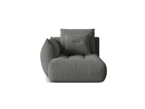 Sezlong canapea modulara gri inchis din textil pentru 1 persoana Bloom Wind Left Lounge Micadoni