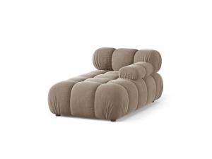 Sezlong canapea modulara maro cappuccino din catifea pentru 1 persoana Bellis Bluvel Right Micadoni