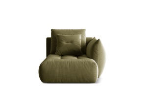 Sezlong canapea modulara verde deschis din catifea pentru 1 persoana Bloom Casino Right Lounge Micadoni