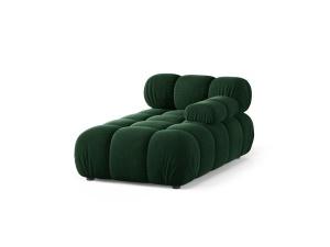 Sezlong canapea modulara verde din catifea pentru 1 persoana Bellis Bluvel Right Micadoni