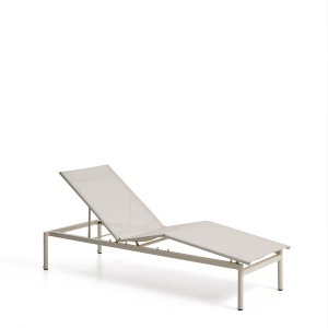 Sezlong ecru din metal Lesina 2 Kave Home