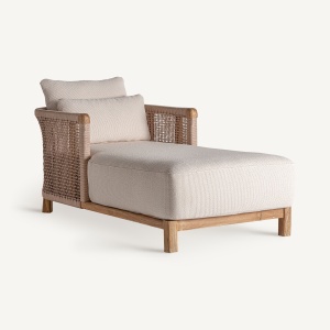Sezlong maro/bej din lemn Trena Vical Home