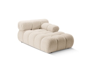 Sezlong pentru canapea modulara bej deschis din textil pentru 1 persoana Bellis Boucle 155 Right Micadoni
