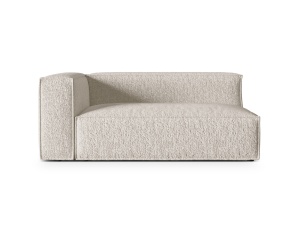 Sezlong pentru canapea modulara bej din textil pentru 3 persoane Nuria Boucle Left Micadoni