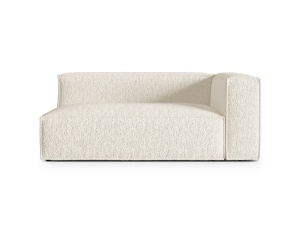 Sezlong pentru canapea modulara ivorie din textil pentru 3 persoane Nuria Boucle Right Micadoni