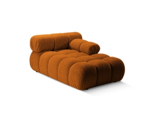 Sezlong pentru canapea modulara maro caramiziu din textil pentru 1 persoana Bellis Boucle 155 Right Micadoni