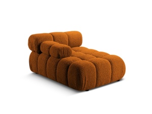 Sezlong pentru canapea modulara maro caramiziu din textil pentru 1 persoana Bellis Boucle 155 Left Micadoni