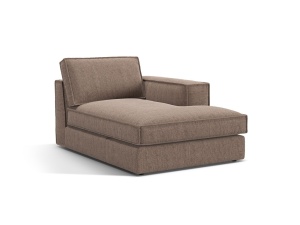 Sezlong pentru canapea modulara maro deschis din textil pentru 1 persoana Pola Right Micadoni