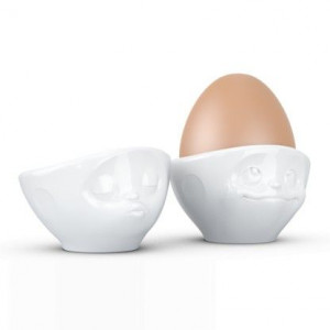Suport din portelan pentru oua - set de 2 bucati alb "kissing/dreamy" Tassen