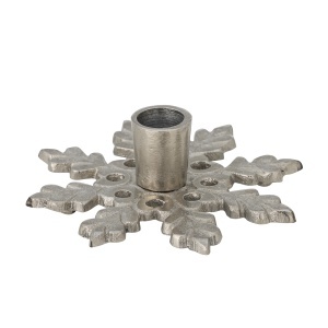 Suport lumanare argintiu din metal 4 cm Kashi Bloomingville