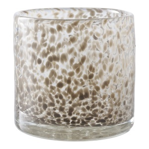 Suport lumanare maro din sticla 12 cm Clara House Nordic
