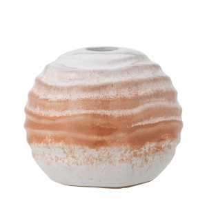 Suport lumanare portocaliu din ceramica 10 cm Paula Bloomingville