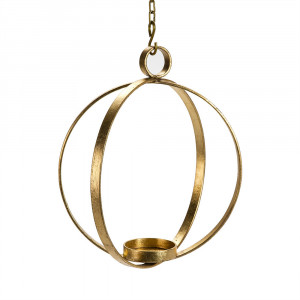 Suport lumanare suspendabi auriu din metal 41 cm Ovas Thai Natura