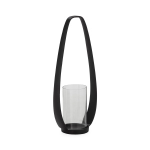 Suport lumanare transparent/negru din metal 62 cm Dominik Thai Natura