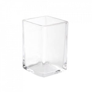 Suport pentru periuta de dinti transparent din sticla 6x10 cm Moz Versa Home