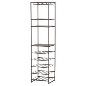 Suport pentru sticle si pahare maro din metal Reese Woood