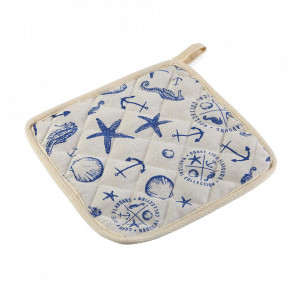 Suport vase fierbinti alb/albastru din textil Nautical Versa Home