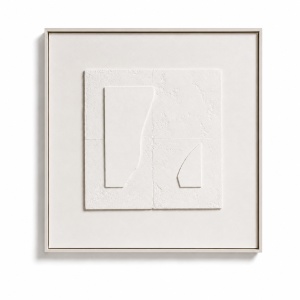 Tablou alb din ciment 80x80 cm Gadir Kave Home
