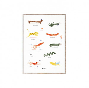 Tablou multicolor cu rama din lemn 50x70 cm Mado Family Paper Collective