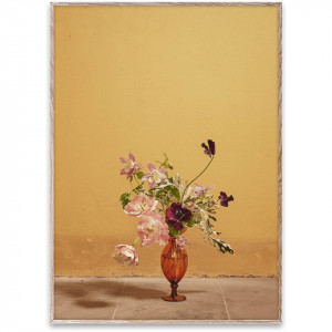 Tablou multicolor cu rama din lemn Blomst 02 / Ochra Paper Collective