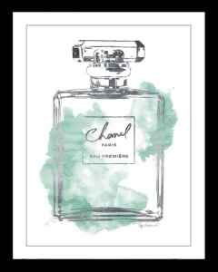 Tablou multicolor din sticla 70x90 cm Iconic C Perfume Green Ter Halle