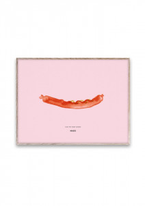 Tablou rosu/roz cu rama din lemn 30x40 cm Suzie the Vegan Sausage Paper Collective