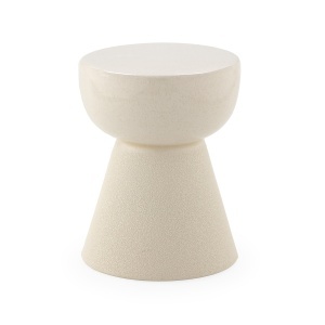 Taburet decorativ alb din ceramica 33 cm Spy Thai Natura