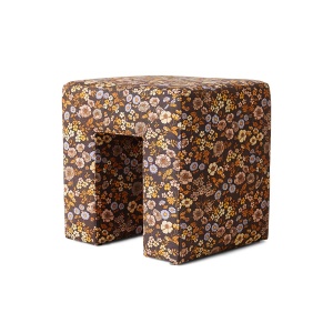 Taburet dreptunghiular multicolor din textil 40x45 cm Lobby HKliving