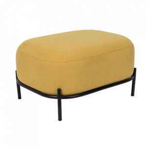 Taburet galben din poliester si fier 50x66 cm Polly Yellow White Label