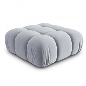 Taburet patrat albastru deschis din catifea 94x94 cm Bellis Micadoni