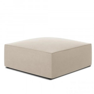 Taburet patrat bej din catifea 93x93 cm Ruby Micadoni