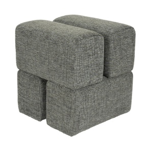 Taburet patrat verde din textil 40x40 cm Staple Quiet Object