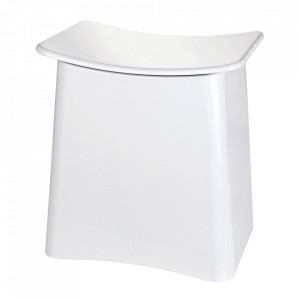 Taburet pentru baie dreptunghiular alb din plastic 33x45 cm Wing Wenko