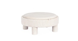 Taburet rotund alb din textil 80 cm Talya Bizzotto