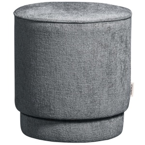 Taburet rotund albastru denim din textil 40 cm Pearl Woood