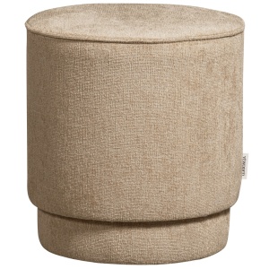 Taburet rotund crem din textil 40 cm Pearl Woood